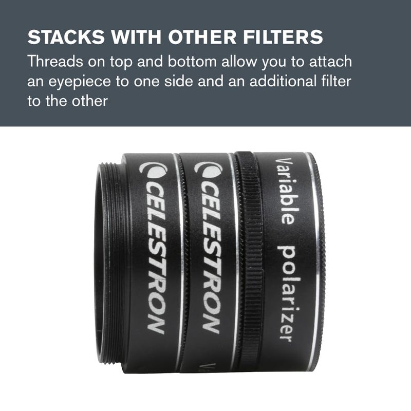 Celestron 94107 Variable Polarizing Moon Filter - Reduces Brightness and Glare, Compatible with 1.25" Eyepieces and Suitable for Lunar, Venus & Double Star Observation, Black - Image 5